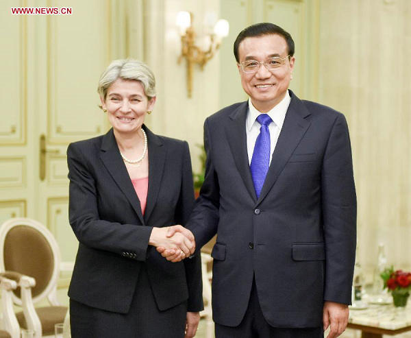 李克強(qiáng)會(huì)見聯(lián)合國(guó)教科文組織總干事博科娃