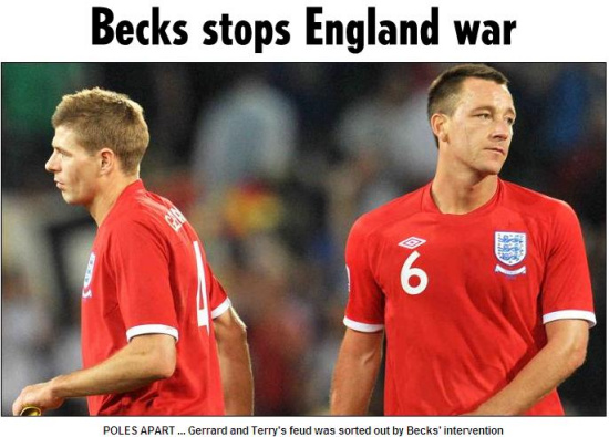 英媒曝英格蘭新老隊長鬧內(nèi)訌 若非小貝恐早爆發(fā)