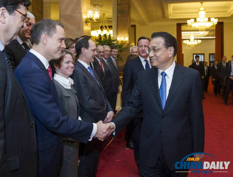 快訊：李克強與卡梅倫共同會見英國企業(yè)家代表