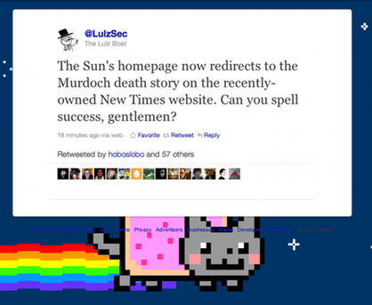 新聞集團《太陽報》網(wǎng)遭黑客襲擊 默多克“被死亡”