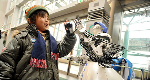 圖:經(jīng)濟(jì)衰退導(dǎo)致日本機(jī)器人受下崗煎熬