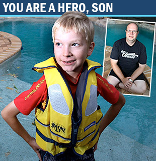 50斤拖動(dòng)260斤外加人工呼吸!澳8歲男孩泳池救父