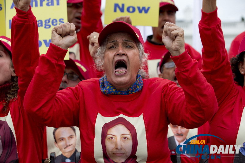 美國民眾聚集白宮前 抗議伊拉克總理與奧巴馬會晤
