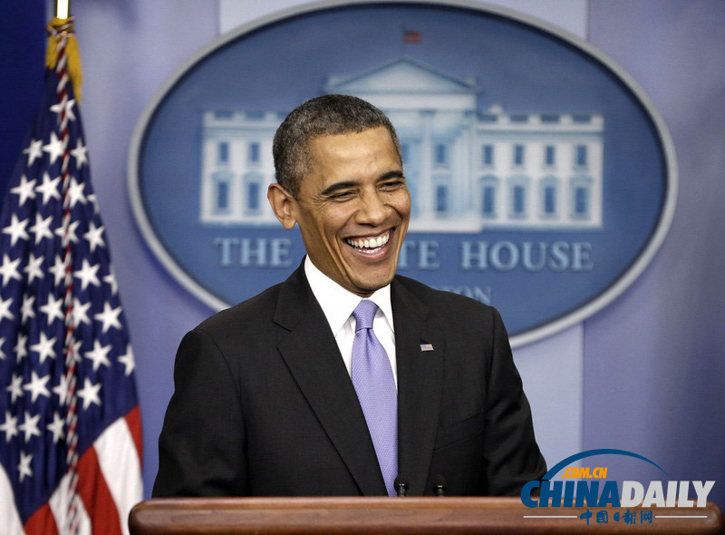 奧巴馬舉行年終新聞發(fā)布會(huì) 笑容滿面心情不錯(cuò)