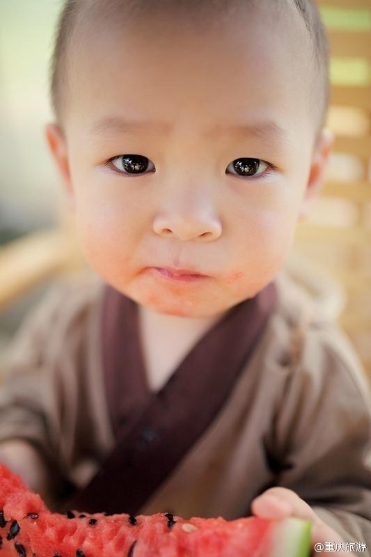 2歲萌娃吆喝自家西瓜 這個(gè)“瓜娃子”要火?。ńM圖）