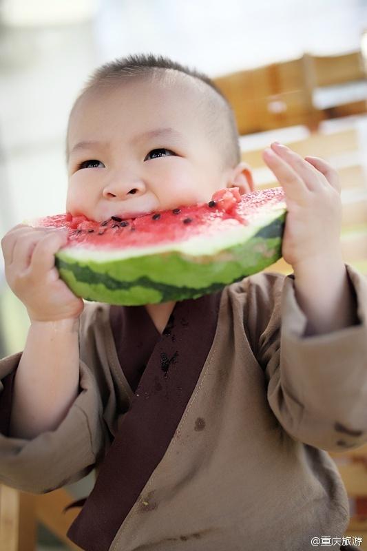 2歲萌娃吆喝自家西瓜 這個“瓜娃子”要火?。ńM圖）