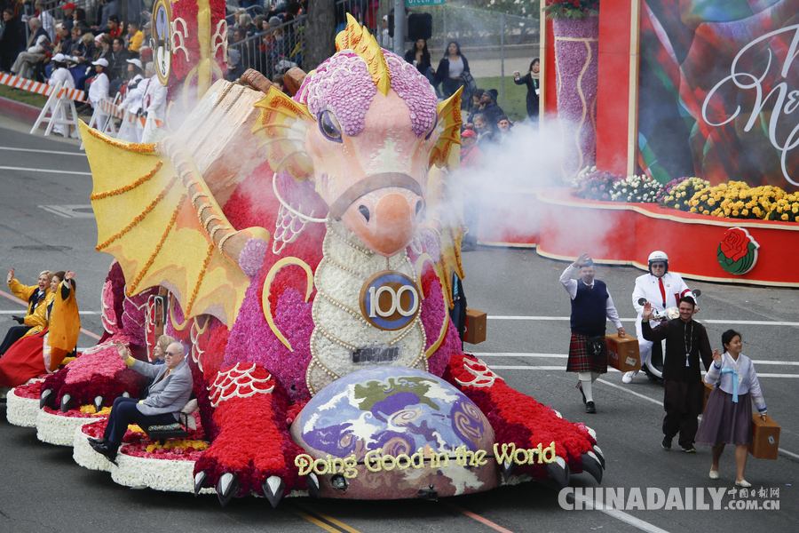 “孫悟空”、“小王子”花車亮相美國玫瑰花車大游行（組圖）