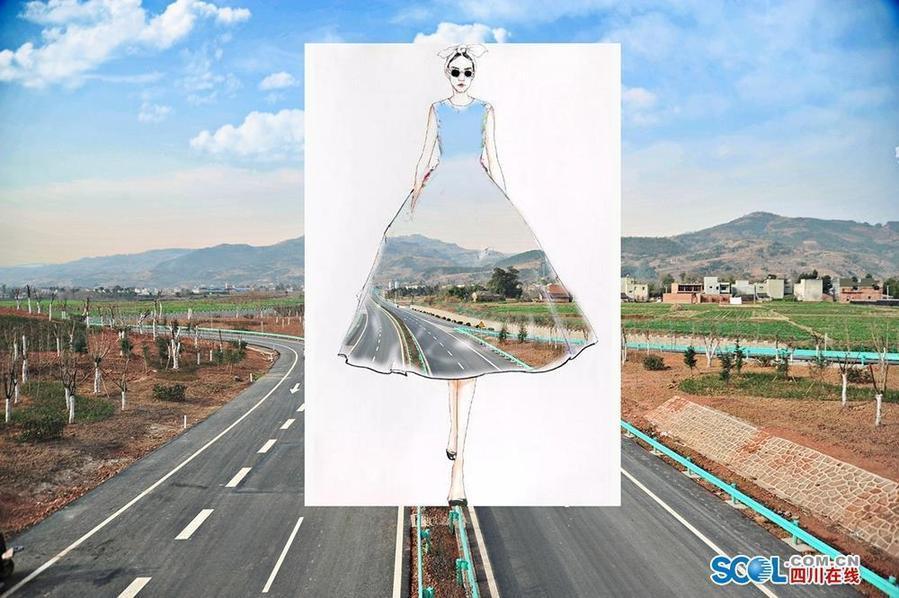 把高速公路做成衣服穿上身 美不美？（組圖）