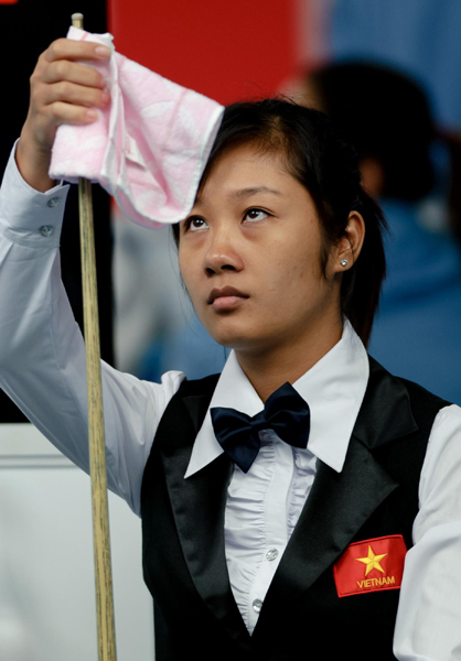 亞運(yùn)臺(tái)球賽場(chǎng)靚影